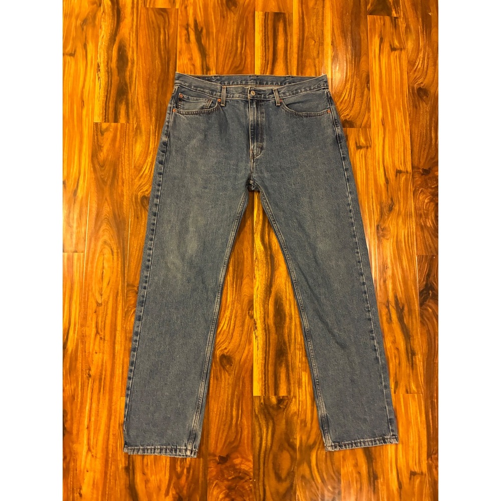 Levis 505 Regular Fit Straight Leg Jeans Blue Denim Mens W38 L34 00505-4891